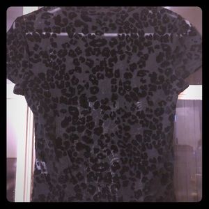 Black Sheer Leopard Top